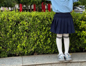 衣诺坊女童百褶短裙酒红带安全裤六一演出合唱服藏青色表演裙子女生裙子 实拍图