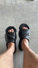 李宁反伍SLIDE OG拖鞋男鞋2025夏季篮球潮流透气柔软凉鞋ABTV007 黑巧褐-2 42 (265mm) 实拍图