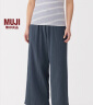 无印良品（MUJI）女式 杨柳纱织长裤 女士睡裤家居裤子25年春夏女装 FD1LFC5S 烟熏蓝色 M （160/66A） 实拍图