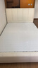 福瑟【现货闪发】实木床轻奢皮艺床简约婚床软包奶油风主卧双人大床 奶油白+10cm椰棕床垫 1.5米*2米 实拍图