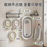 iuu婴儿洗澡盆儿童浴盆大号宝宝可折叠可坐可躺新生儿童用品 【北欧灰】浴盆+可调节浴架+脸盆 材质：食品级PP材质，安全无异味 实拍图