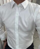 罗蒙（ROMON）纯色商务职业正装男士白衬衫工装外套长袖衬衣男CS108白色L 实拍图