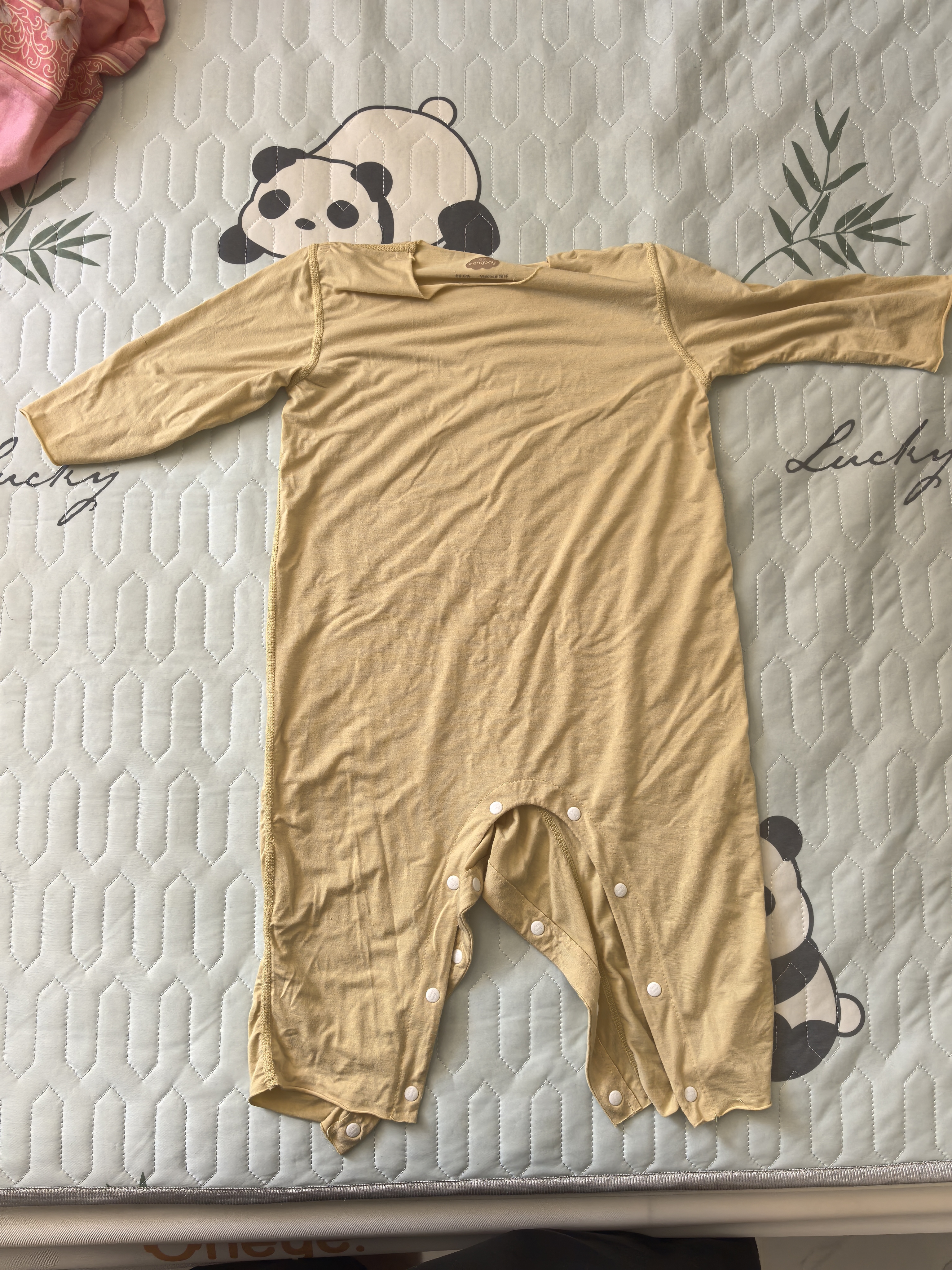 Aengbay昂贝 [冰莫®]睡衣薄款宝宝哈衣新生儿衣服婴儿夏季连体衣 黄色 80cm 实拍图