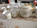 连山阁 陶瓷泡茶壶带过滤网内胆大容量家用泡茶器大号功夫茶具单壶冲茶器杯子套装 升级玉兰花茶壶陶瓷650ml（一壶四杯 实拍图