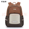 卡拉羊（KALA·Y）小学生书包中学生休闲书包大容量游学旅行高颜值印花男女背包 大号（夜间反光条）-焦糖棕 实拍图