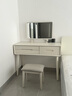 乐系（LEXI）卧室梳妆台实木化妆台小户型轻奢感梳妆桌欧式ins风 带灯镜梳妆桌100cm+凳子/白色 实拍图