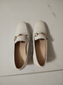 百思图春季商场同款时尚金属扣乐福鞋粗跟女单鞋KA103AA3 米白 34 实拍图