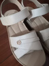 意尔康凉鞋女真皮软底魔术贴舒适坡跟中老年妈妈凉鞋 18061W 杏色 39 实拍图
