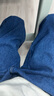 马登工装美式复古水洗丹宁牛仔裤直筒宽松阔腿裤日系休闲长裤子男春 深蓝 30 实拍图