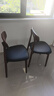 远舰全实木椅子餐椅家用靠背椅中古风原木风奶油风书桌椅简约餐桌椅子 胡桃木色+黑色皮软包 1把（整装发货免安装 两把起发） 实拍图