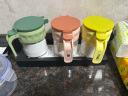 居元素玻璃密封防潮调料盒厨房盐糖瓶罐家用带勺调味罐350ml 果粉绿 实拍图