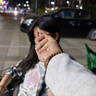 爆款纯棉潮牌短袖t恤女美式复古夏季宽松oversize高街洋气情侣衫 47SKKMHM白灰 L  建议110-125斤 实拍图