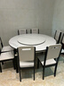 丰舍 餐桌 可变圆桌伸缩折叠实木岩板餐桌椅组合现代轻奢餐桌餐厅饭桌 黑白色-雪山白岩板-实木椅 【1.35米】 一桌8椅 实拍图