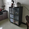 帅仕（shuaishi）厨房用具置物架落地多层餐边柜收纳碗柜家用橱柜微波炉烤箱储物柜 【加高加厚】灰4层80长42深丨双线孔可通电丨一体侧板 实拍图