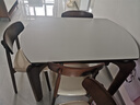 锦巢实木餐桌家用伸缩方圆两用大象腿岩板餐桌椅折叠饭桌CHT-6006HT 加厚岩板桌面-灵芝椅 1.2m  一桌四椅 实拍图