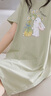 芬腾夏季薄款短袖纯棉家居服大码可爱睡衣全棉女款连衣睡裙 草绿 M 实拍图