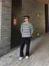 罗蒙（ROMON）休闲裤男夏季潮流运动弹力直筒裤男冰丝速干九分裤子男装黑XL 实拍图