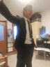 花花公子西服套装男休闲韩版商务职业正装三件套修身结婚伴郎新郎西装外套 黑色两扣西服+西裤+衬衫+领带 XL 实拍图