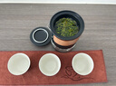 午间陶瓷茶杯带盖过滤泡茶杯办公杯家用水杯茶水分离杯快客杯一壶三杯 远山快客杯【磨砂黑】 实拍图