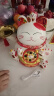 智汇招财猫摆件开业礼品实用自动电动摇手14寸大号乔迁办公桌公司前台 【财源滚滚】34*23*30-托盘 【礼盒+坐垫+围脖】电池插电两用 实拍图