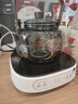 全度（Quandu)提梁蒸煮一体茶壶黑茶白茶壶耐高温明火加厚玻璃茶壶 银杏叶祥云提梁壶烟灰色 1000ml 实拍图