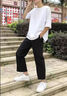杉努（SHANNU）裤子男夏款春秋季休闲裤冰丝薄男士宽松直筒九分小西裤男装 K21 黑色（薄款） XL （建议120-140斤左右） 实拍图