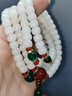妍韵珠宝精品9x7mm缅料白玉菩提手串把件108颗菩提子男女士款手链大象吊坠 实拍图