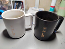 炊大皇马克杯陶瓷杯茶杯经典黑白泡茶杯咖啡杯早餐杯果汁水杯 黑色420ml 实拍图