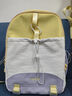 名创优品学生书包初中高中大学生女生撞色清新甜美校园双肩包休闲旅游背包 紫配黄 实拍图