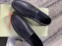 梦特娇男鞋 镂空一脚蹬休闲皮鞋 夏季冲孔透气头层牛皮凉鞋软底豆豆鞋 黑色（皮鞋码） 41 实拍图