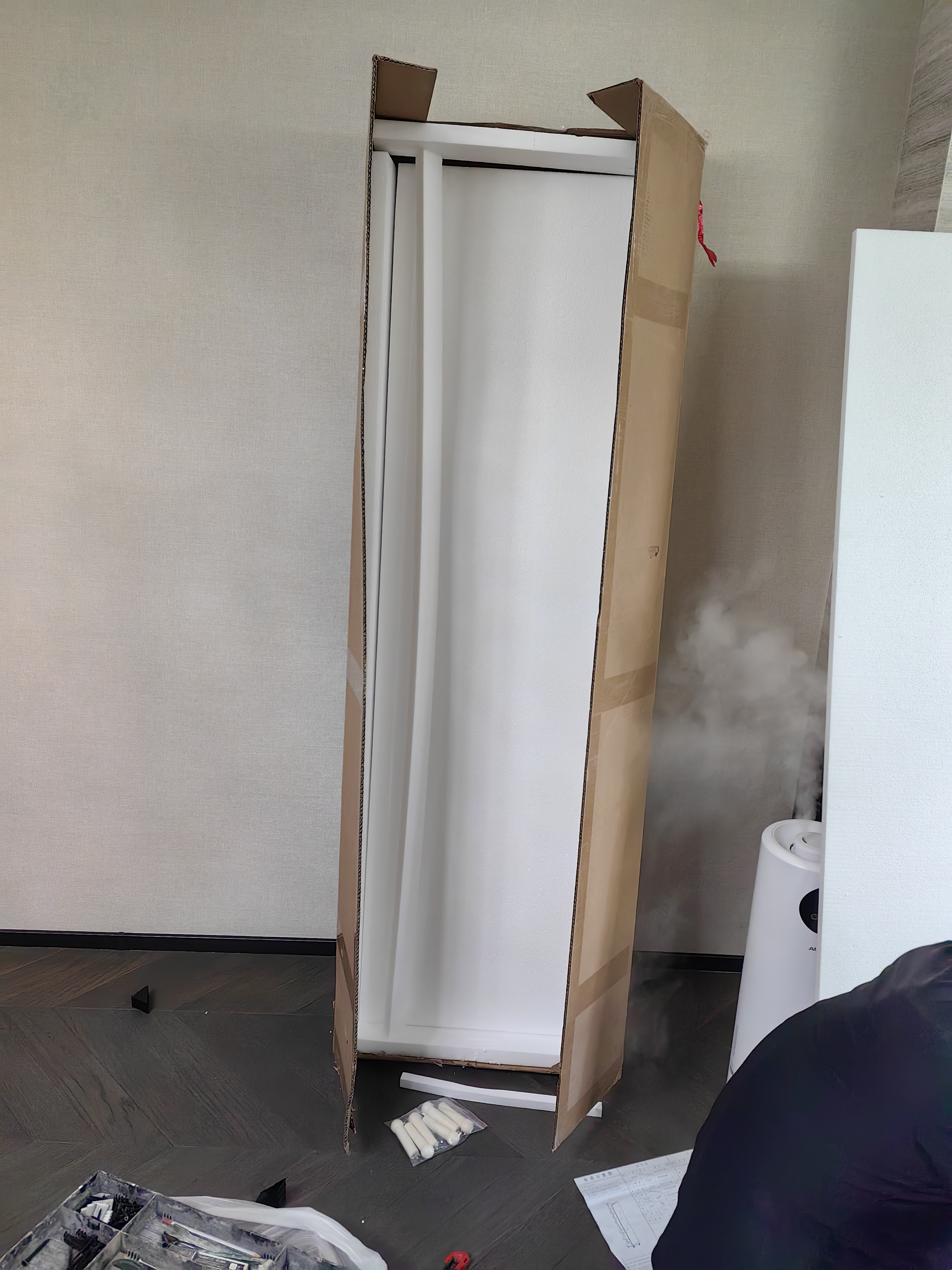 木屋记全身镜落地镜家用挂衣架一体镜子可旋转衣帽试衣镜卧室实木穿衣镜 【橡胶木】-包安装【实木】特大号-移动款2层-白色 实拍图