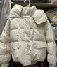 鸭鸭（YAYA）【云氧系列】羽绒服女2025冬季新款短款保暖小个子时尚宽松外套KL 米白色 M (160) 实拍图