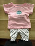 G.duck小黄鸭女童夏季纯棉短袖长裤套装婴幼儿衣服宝宝洋气t恤防蚊裤子 粉色套装【一棵树】 80 cm 实拍图