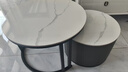 凌沐瑾 岩板茶几客厅小户型简约轻奢可伸缩圆形茶几电视柜组合 双抽-黑架70白50白岩板-灰抽D 实拍图