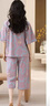 带胸垫睡衣女士夏季可外穿简约优质短袖七分裤女棉感家居服套装 紫兔【七分套装】 2XL【推荐130-155斤穿】 实拍图
