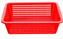 固乡 加厚（洗菜篮）蔬菜彩色塑料篮子配货框子长方形周转框大号收纳筐红色6号筐 456*360*137mm 2个装 实拍图