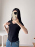 MJ STYLE纯色正肩合身短袖T恤女2025夏季修身显瘦亲肤透气打底衫半袖上衣 实拍图