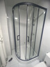 蓝顶鹤弧扇形淋浴房玻璃隔断门不锈铝银色淋浴间扇形浴室沐浴房干湿分离 雅黑80*80玻璃6mm【含石基】 实拍图