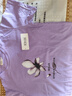 纯棉短袖t恤女装夏季新款韩版百搭圆领打底衫时尚洋气印花上衣601 浅紫茶花 2XL 【建议125-135斤】 实拍图