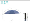 天堂 防紫外线晴雨伞三折 太阳伞黑胶折叠三折晴雨伞 兰灰 实拍图