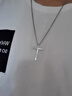彩莱娅潮男钛钢十字架项链男士潮流嘻哈光面情侣吊坠日韩简约ins个性小众网红毛衣链女吧百搭挂饰送男友 光面十字架项链 实拍图