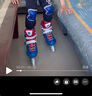 斯威（SWAY）轮滑鞋儿童溜冰鞋男女童初学套装中小学滑轮滑冰旱冰鞋成人直排轮 波蓝八轮全闪+头盔护具+一体支架 M (适合6-12岁)平时鞋码31-36 实拍图