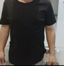 1号会员店（One's Member）50支新疆长绒棉男士短袖T恤  液氨抗皱垂顺吸湿排汗 黑色 XL 实拍图