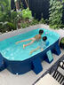 梦多福免充气游泳池家用儿童泳池成人大型折叠戏水池支架户外小孩游泳桶 1.6米天竺蓝【入门套餐】游泳圈限时送 家庭室内加厚海洋球池室外玩沙池 实拍图