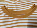 无印良品（MUJI）女式 天竺编织 圆领短袖T恤 上衣打底衫女款25年夏季女装内搭 暗黄色条纹 BB2SBA5S M (160/84A) 实拍图