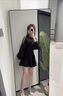飞旺藤达全身落地镜子壁挂贴墙卧室玄关穿衣镜化妆镜铝合金简约北欧大镜子 香槟金40*150【摆挂两用】 高清成像 合金边框 实拍图