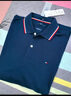 TOMMY HILFIGER25秋冬新款男装透气珠地网眼休闲通勤短袖T恤镶边翻领POLO衫 【合身款】午夜深蓝CHS M 实拍图