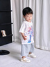 G.DUCKKIDS小黄鸭童装男童套装夏季2025儿童衣服宝宝潮酷太空人短袖两件套潮 太空人套装 米白色geioqgg 100 建议2~3岁【 90-100cm】 实拍图