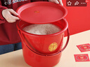 甲东里塑料家用大号红色乔迁新居结婚用品红桶加厚喜桶水桶手提陪嫁米桶 喜庆红中号水桶 实拍图
