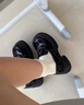 尤克达蒂（yookdd） 乐福鞋女英伦风增高皮鞋2025新款圆头百搭jk制服厚底学院风单鞋 乐福鞋亮皮黑 36 实拍图